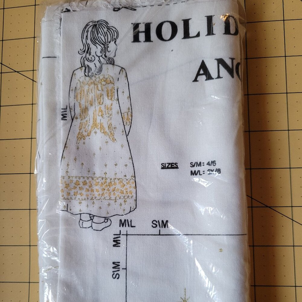 Angel Costume Cut Sew Panel Holiday Nativity Christmas Child sizes 4/6 6X/8